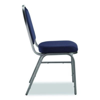 9200 Series Premium Upholstered Stack Chair, Fabric, Supports 500 Lb, 19" Seat Ht, Midnight Blue Seat/Back, Silver Base, 2/Pk