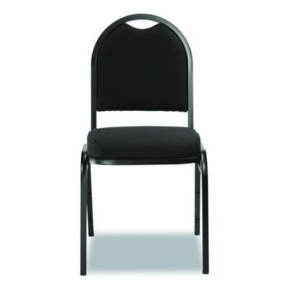 9200 Series Premium Upholstered Stack Chair, Fabric, Supports 500 Lb,19" Seat Height, Ebony Black Seat/Back, Black Base, 2/Pk