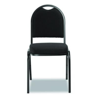 9200 Series Premium Upholstered Stack Chair, Fabric, Supports 500 Lb,19" Seat Height, Ebony Black Seat/Back, Black Base, 2/Pk