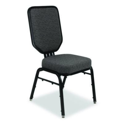 Flex-Back Banquet Chair, Supports Up To 500 Lbs, 18.6" Seat Height, Morticia Onyx Seat/Back, Black Base, 2/Pack