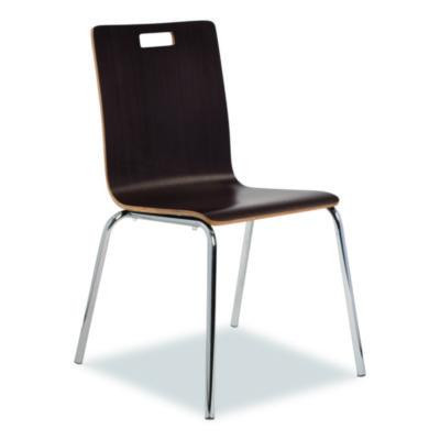 Bushwick Series Bentwood Chair, Supports Up To 500 Lb, 18" Seat Height, Espresso Seat, Espresso Back, Chrome Base, 4/Carton