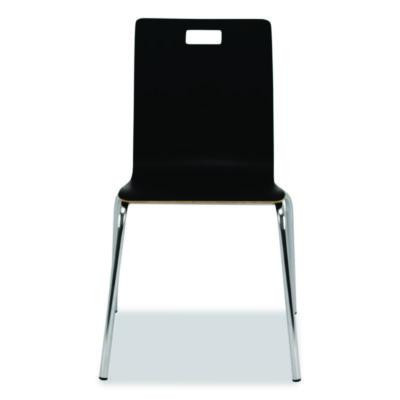 Bushwick Series Bentwood Chair, Supports Up To 500 Lb, 18" Seat Height, Black Seat, Black Back, Chrome Base, 4/Carton