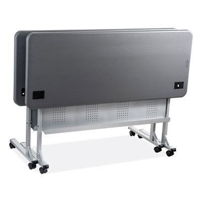 Flip-N-Store Training Table, Rectangular, 24 x 60 x 29.5, Charcoal Gray