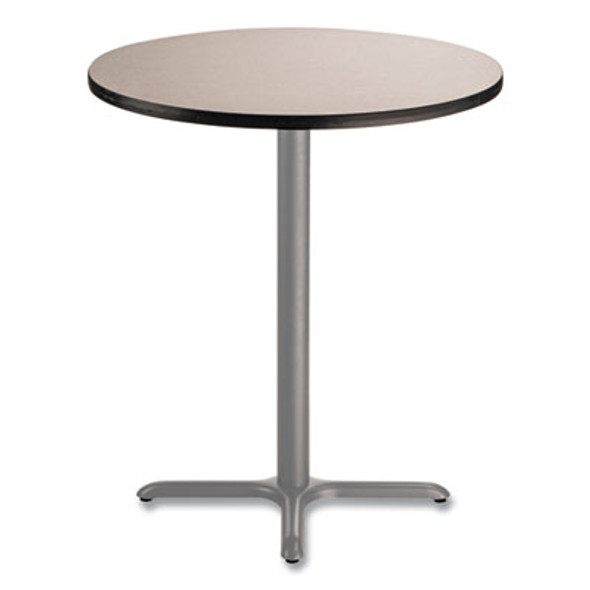 Cafe Table, 36" Diameter x 42h, Round Top/X-Base, Gray Nebula Top, Gray Base