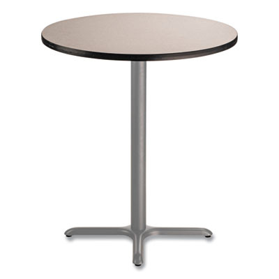 Cafe Table, 36" Diameter x 42h, Round Top/X-Base, Gray Nebula Top, Gray Base