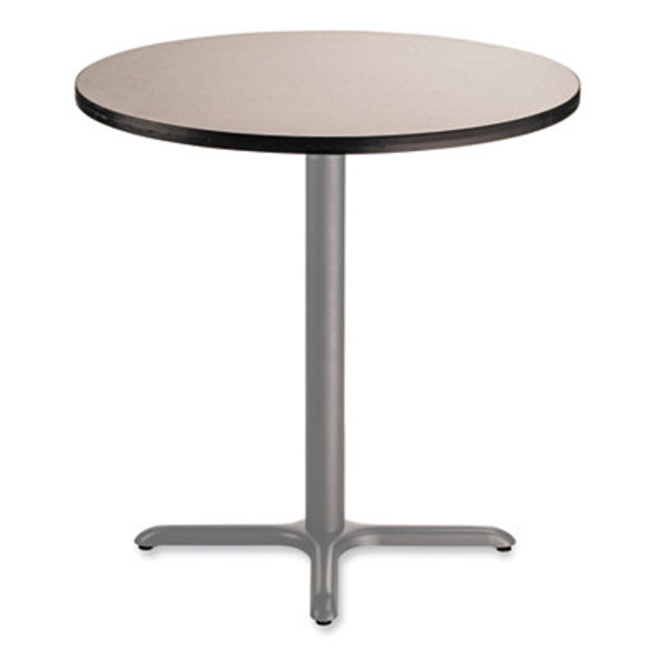 Cafe Table, 36" Diameter x 36h, Round Top/X-Base, Gray Nebula Top, Gray Base