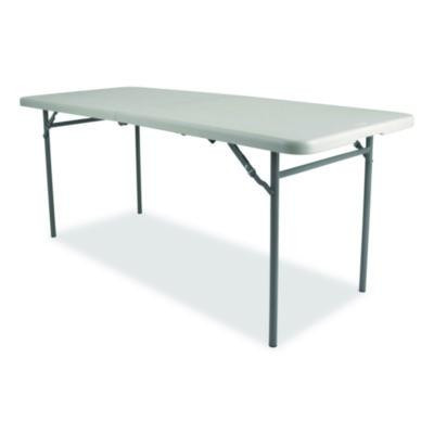 Comfort Max Fold-In-Half Table, Rectangular, 60w x 30d x 29.25h, Speckled Gray Top, Gray Base/Legs