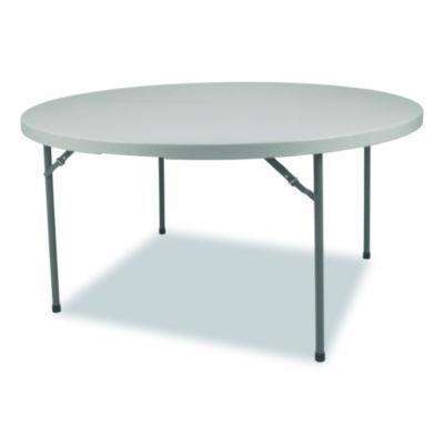 Comfort Max Fold-In-Half Table, Round, 60w x 60d x 29.25h, Speckled Gray Top, Gray Base/Legs
