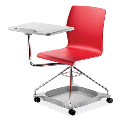 Cogo Mobile Tablet Chair, Supports Up To 440 Lb, 18.75" Seat Height, Red Seat, Red Back, Chrome Frame