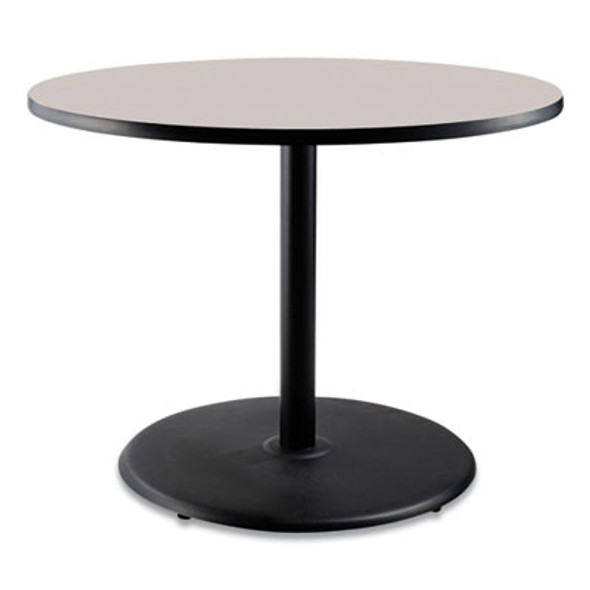 Cafe Table, 36" Diameter x 30h, Round Top/Base, Gray Nebula Top, Black Base
