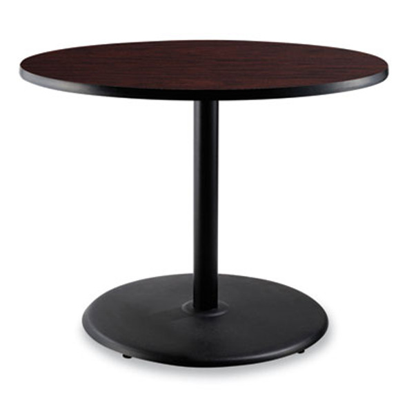 Cafe Table, 36" Diameter x 30h, Round Top/Base, Mahogany Top, Black Base