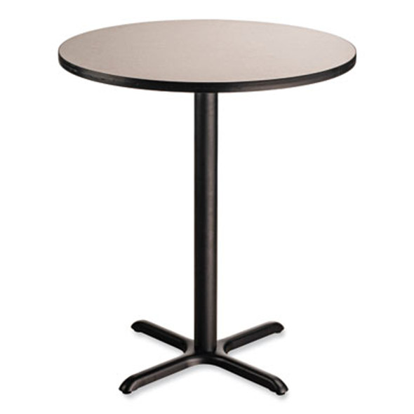 Cafe Table, 36" Diameter x 42h, Round Top/X-Base, Gray Nebula Top, Black Base