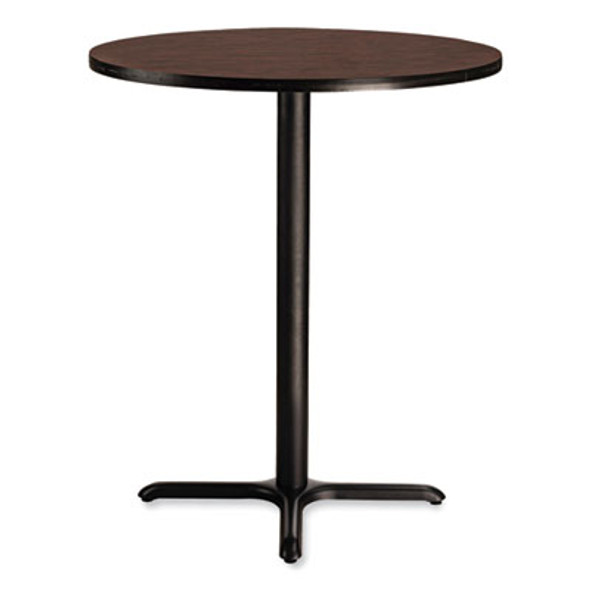 Cafe Table, 36" Diameter x 42h, Round Top/X-Base, Mahogany Top, Black Base