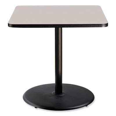 Cafe Table, 36w x 36d x 36h, Square Top/Round Base, Gray Nebula Top, Black Base