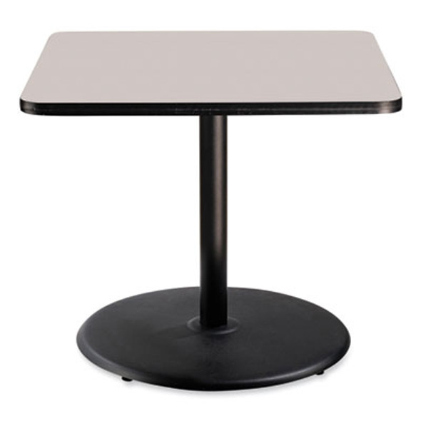 Cafe Table, 36w x 36d x 30h, Square Top/Round Base, Gray Nebula Top, Black Base