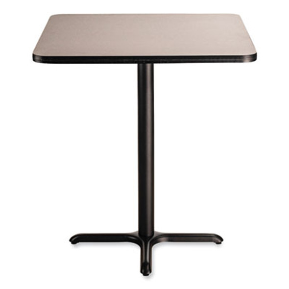 Cafe Table, 36w x 36d x 42h, Square Top/X-Base, Gray Nebula Top, Black Base