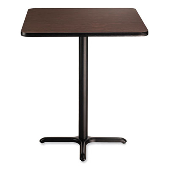 Cafe Table, 36w x 36d x 42h, Square Top/X-Base, Mahogany Top, Black Base