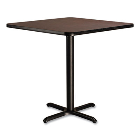 Cafe Table, 36w x 36d x 36h, Square Top/X-Base, Mahogany Top, Black Base