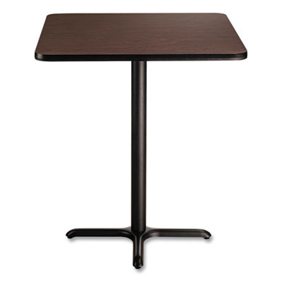 Cafe Table, 36w x 36d x 30h, Square Top/X-Base, Mahogany Top, Black Base