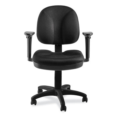 Comfort Task Chair With Arms, Supports Up To 300 Lb, 19" To 23" Seat Height, Black Seat, Black Back, Black Base