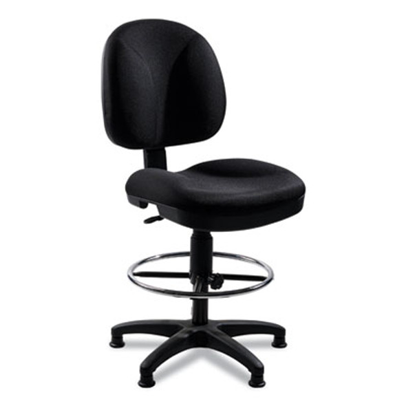 Comfort Task Stool, Supports Up To 300 Lb, 24.5" To 34.5" Seat Height, Black Seat, Black Back, Black Base