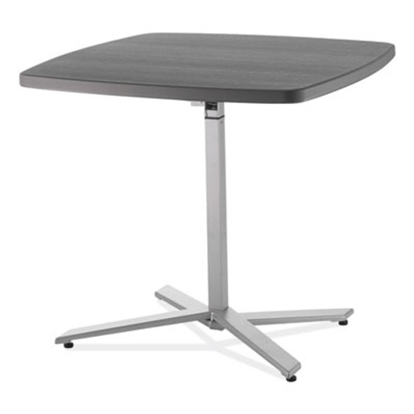 Cafe Time Adjustable-Height Table, Square, 36w x 36d x 30 To 42h, Charcoal Slate