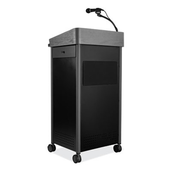 Greystone Lectern With Sound, 23.5 x 19.25 x 45.5, Charcoal Gray