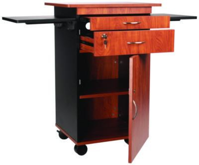 Multimedia Presentation Cart, 25 x 19 x 38, Cherry/Black