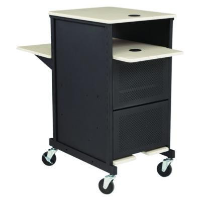 Jumbo Presentation Cart, 21 x 33 x 40, Ivory/Black
