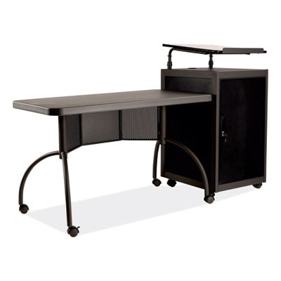 Teacher's Workpod Desk And Lectern Kit, 68" x 24" x 41", Charcoal Gray