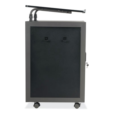 Teacher's Workpod Lectern, 20 x 24 x 41, Charcoal Slate/Black