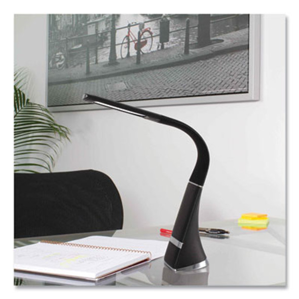 Wellness Series Recharge Led Desk Lamp, 10.75" To 18.75" High, Black
