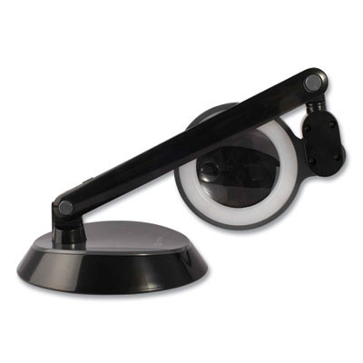 Space-Saving Led Magnifier Desk Lamp, 14" High, Black