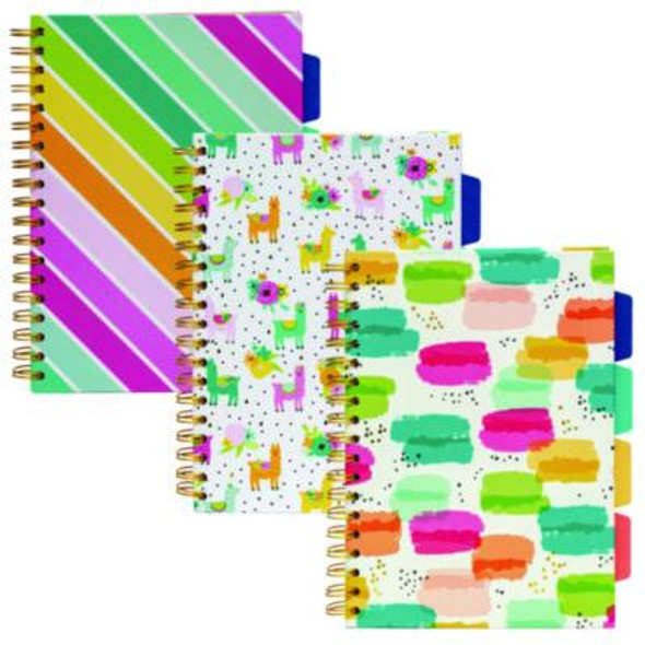 B5 Size Project Book, 4-Subject, Medium/College Rule (8 Mm), Assorted Cover Colors, (100) 9.8 x 6.9 Sheets, 3/Pack