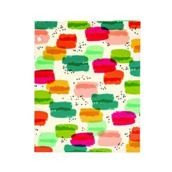 Two-Pocket Portfolio Folder, 1" Capacity, 9.6 x 11.9, Brush Strokes/Llamas/Stripes, 6/Pack