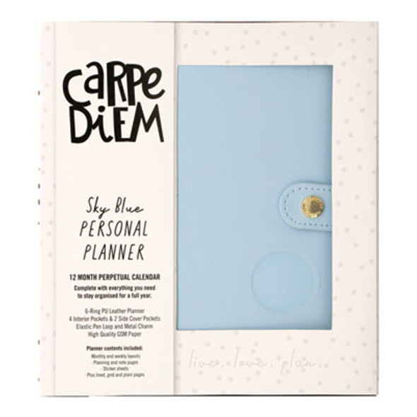 Personal Planner, 7.48 x 6.42, Blue Cover, 12-Month, Undated