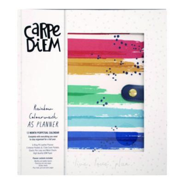 A5 Planner, Color Wash, 10.24 x 9.25, Blue/Green/Red/Yellow Cover, 12-Month