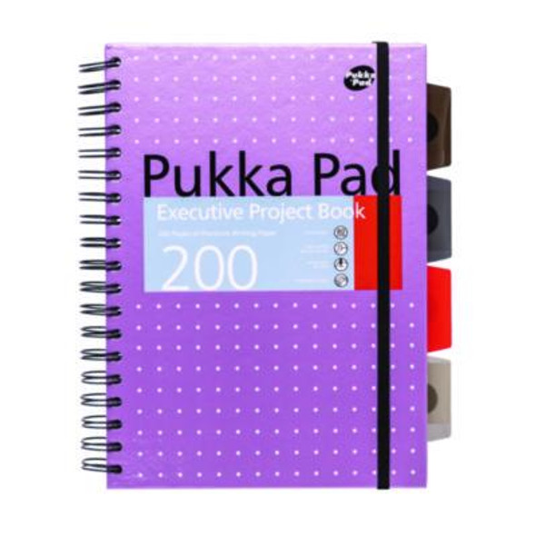 B5 Size Project Book, 4-Subject, Medium/College Rule (7.14 Mm), Assorted Cover Colors, (100) 9.8 x 6.9 Sheets, 3/Pack