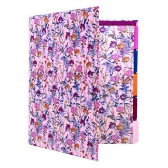 Rollbound Binder, 3 Rings, 1" Capacity, 11 x 8.5, Cream/Yellow/Blue/Red