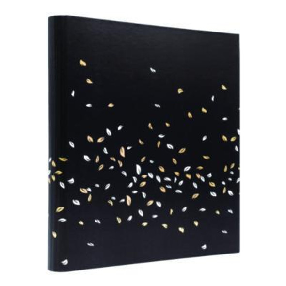 Rollbound Binder, 3 Rings, 1" Capacity, 11 x 8.5, Black/Gold/White