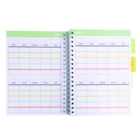 B5 Size Project Book, Homework/Assignment-Tracking With Ruled Notes Pages, Gray/White Cover, (100) 9.8 x 6.9 Sheets