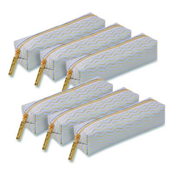 Pencil Case, 8.07 x 2.36 x 2.55, Blue, 6/Pack
