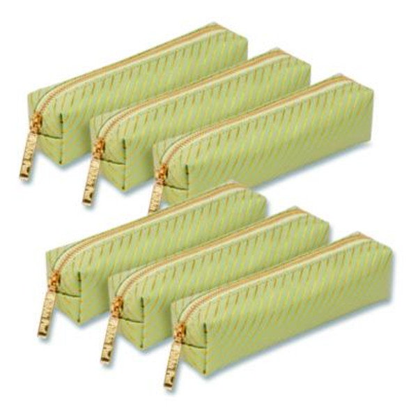 Pencil Case, 8.07 x 2.36 x 2.55, Green, 6/Pack