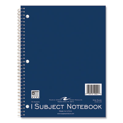 Subject Wirebound Promotional Notebook, 1-Subject, Wide/Legal Rule, Assorted Cover Colors, (70) 10.5 x 8 Sheets, 24/Carton
