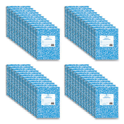 Grade School Wirebound Composition Book, Grade 2 Manuscript Format, Blue Marble Cover, (36) 9.75 x 7.5 Sheets, 48/Carton