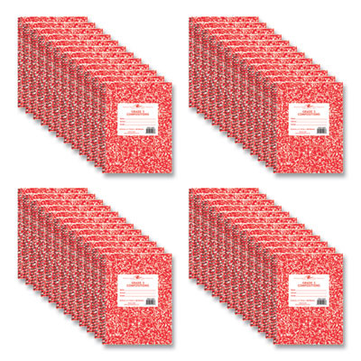 Grade School Wirebound Composition Book, Grade 1 Manuscript Format, Red Marble Cover, (36) 9.75 x 7.5 Sheets, 48/Carton