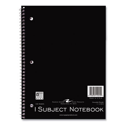 Subject Wirebound Notebook, 1-Subject, Medium/College Rule, Randomly Assorted Cover Colors, (100) 11 x 8.5 Sheets, 24/Carton