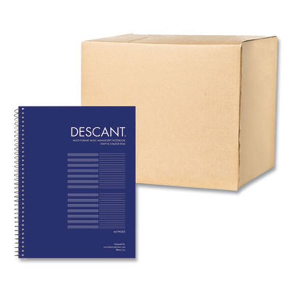 Music Notebook, Two-Column Format: Music Transcription And Medium/College Rule, Blue Cover, (32) 11 x 8.5 Sheets, 24/Carton