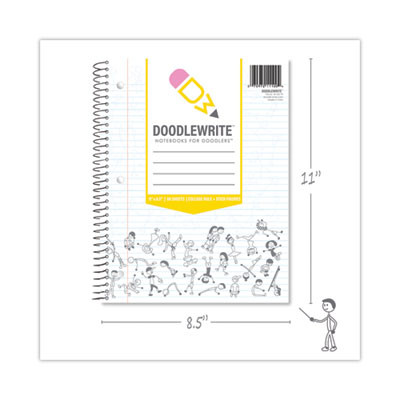 Doodlewrite Notebooks, 1-Subject, Medium/College Rule, White Cover, (60) 11.25 x 9.25 Sheets, 24/Carton