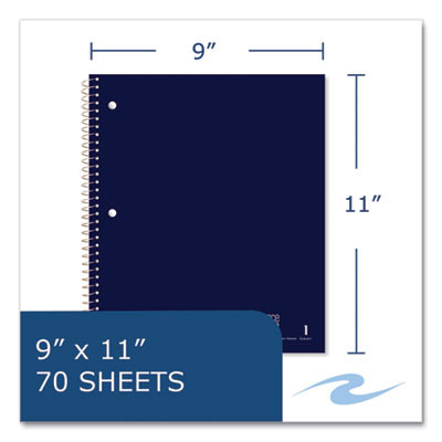 Subject Wirebound Notebook, 1-Subject, Medium/College Rule, Assorted Cover Colors, (80) 11 x 9 Sheets, 24/Carton